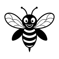 vector illustration of cartoon bee
