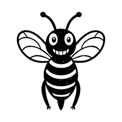  vector illustration of cartoon smiling bee