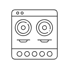 electric stove icon, electric stove vector illustration-simple illustration of electric stove, perfect for electric stove logos and icons
