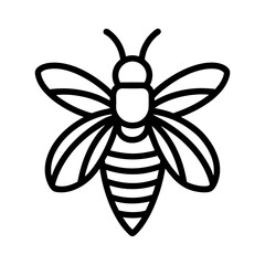 bee vector silhouette illustration, icon