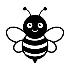bee vector silhouette illustration, icon
