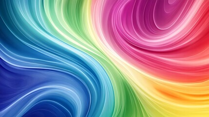 Obraz premium Abstract Rainbow Swirls Colorful Wave Pattern Design