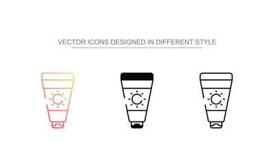 Sunscreen icon design with white background stock illustration