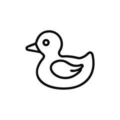 Simple Line Drawing of a Rubber Duck Bath Toy