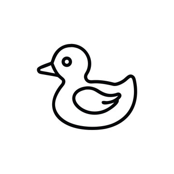recommend clip art: Simple Line Drawing of a Rubber Duck Bath Toy