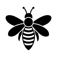 bee vector silhouette illustration, icon