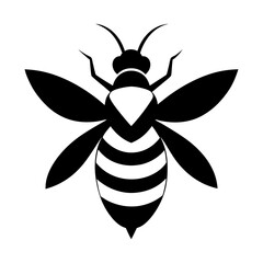 bee vector silhouette illustration, icon