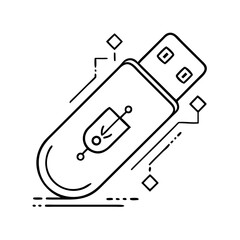 usb flash drive icon, usb flash drive vector illustration-simple illustration of usb flash drive, perfect for usb flash drive logos and icons