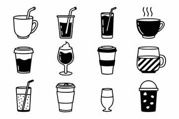Drink icon  line art on white background