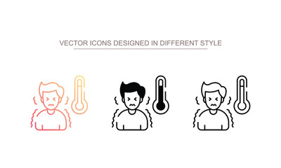 Heatstroke icon design with white background stock illustration