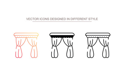 Curtain icon design with white background stock illustration