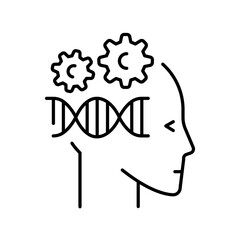 biohacking black line icon for digital and print projects.