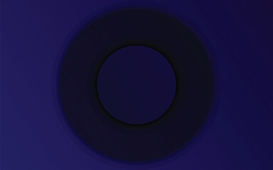 A dark navy blue ring or circular shape is centrally positioned against a slightly lighter blue background. The contrast between the central void and the surrounding ring creates a focal point, 