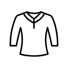 Long sleeve shirt icon in minimal black line style on white background