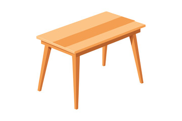wooden table isolated on white