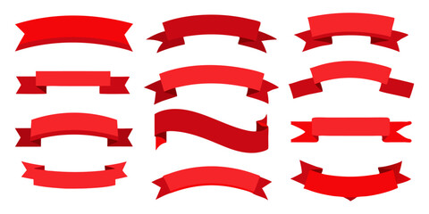 red ribbons set 
