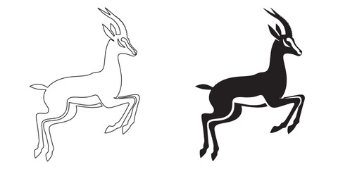 Clean gazelle silhouette vector – bold and simple design for nature and adventure-based logos – gazelle silhouette – gazelle vector – gazelle illustration – gazelle outline – gazelle line art

