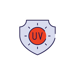 UV Protection icon design with white background stock illustration