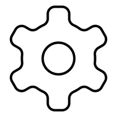 settings icon vector for any purposes, Simple Gear Icon Mechanical Cogwheel Symbol in Minimal Line Style