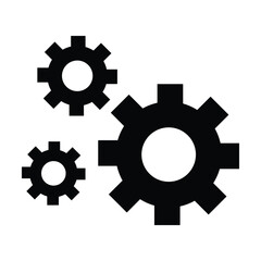 settings icon vector for any purposes, Simple Gear Icon Mechanical Cogwheel Symbol in Minimal Line Style