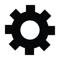 settings icon vector for any purposes, Simple Gear Icon Mechanical Cogwheel Symbol in Minimal Line Style