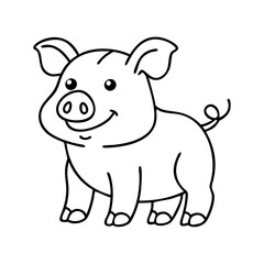 pig icon, pig vector illustration-simple illustration of pig, perfect for pig logos and icons