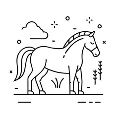 horse icon, horse vector illustration-simple illustration of horse, perfect for horse logos and icons