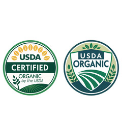 USDA Organic Certified stamp symbol Badges label no gmo vector icon