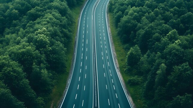 Futuristic Highway with Smart Infrastructure and Data Analytics for Efficient Transportation - Powered by Adobe