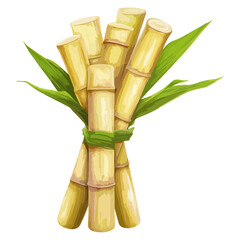 Fototapeta premium Sugar cane, fruit, plant, vector, transparent background