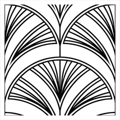 Black and White Art Deco Seamless Geometric Pattern.