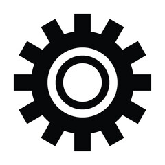 settings icon vector for any purposes, Simple Gear Icon Mechanical Cogwheel Symbol in Minimal Line Style