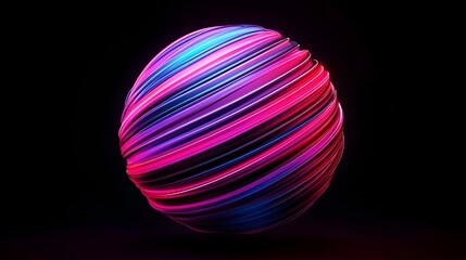 Fototapeta premium Mesmerizing Neon Sci-Fi Data Sphere with Fluid Motion Graphics Effect