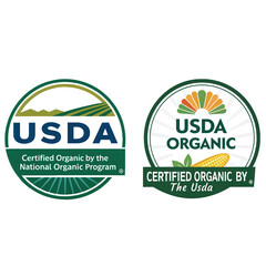 USDA Organic Certified stamp symbol Badges label no gmo vector icon