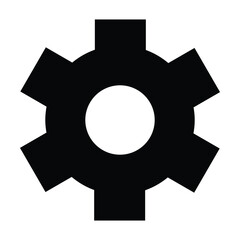 settings icon vector for any purposes, Simple Gear Icon Mechanical Cogwheel Symbol in Minimal Line Style