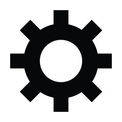 settings icon vector for any purposes, Simple Gear Icon Mechanical Cogwheel Symbol in Minimal Line Style