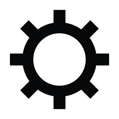 settings icon vector for any purposes, Simple Gear Icon Mechanical Cogwheel Symbol in Minimal Line Style
