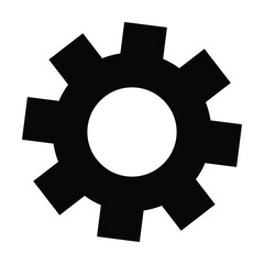 settings icon vector for any purposes, Simple Gear Icon Mechanical Cogwheel Symbol in Minimal Line Style