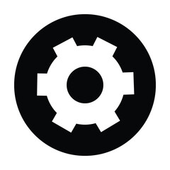 settings icon vector for any purposes, Simple Gear Icon Mechanical Cogwheel Symbol in Minimal Line Style