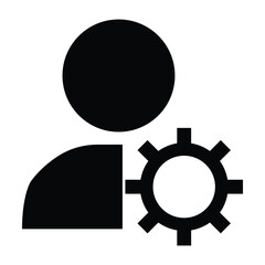 settings icon vector for any purposes, Simple Gear Icon Mechanical Cogwheel Symbol in Minimal Line Style