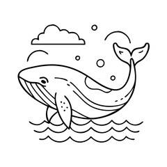 Naklejka premium whale icon, whale vector illustration-simple illustration of whale, perfect for whale logos and icons