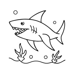 shark icon, shark vector illustration-simple illustration of shark, perfect for shark logos and icons