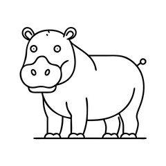 hippo icon, hippo vector illustration-simple illustration of hippo, perfect for hippo logos and icons