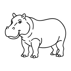 hippo icon, hippo vector illustration-simple illustration of hippo, perfect for hippo logos and icons