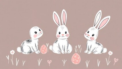 Obraz premium easter bunny with eggs