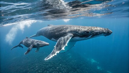 Fototapeta premium dolphin swimming in the water