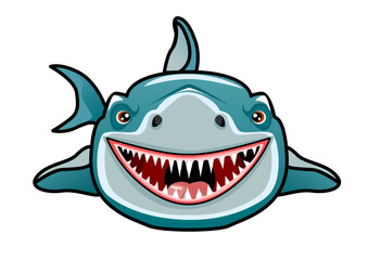 This is an illustration of a cartoon shark