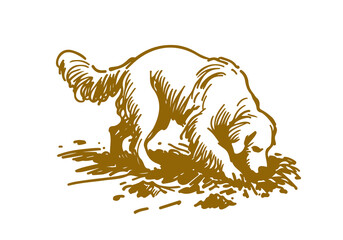 Golden Retriever Dog Hand Drawn Illustration Sketch Vector Isolated for Graphic Resource