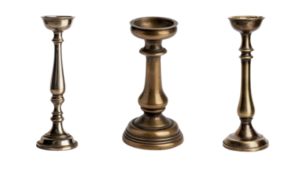 Elegant vintage candle holders in various heights and designs for decorative home lighting and ambiance enhancement
