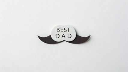 Paper mustache with "Best Dad" message on white textured background